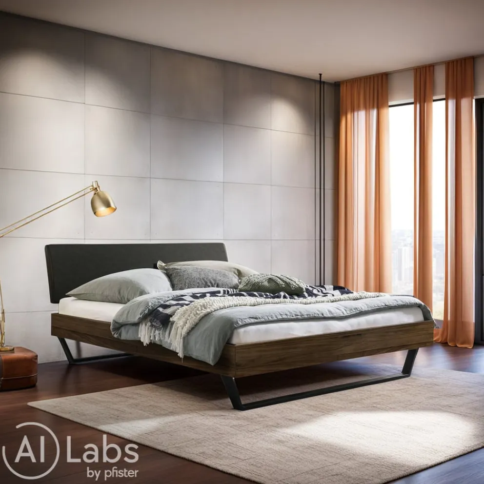 HASENA Bett Sariano Nussbaum geölt-82 New