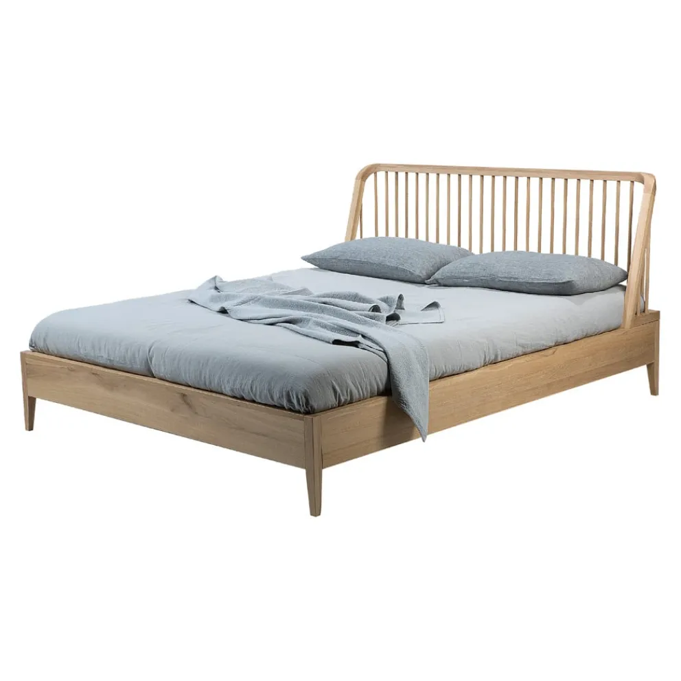 Ethnicraft Bett Spindle eichefarbig Outlet