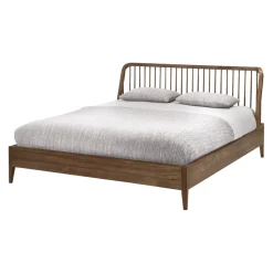 Ethnicraft Bett Spindle teakfarbig Outlet