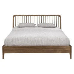 Ethnicraft Bett Spindle teakfarbig Outlet