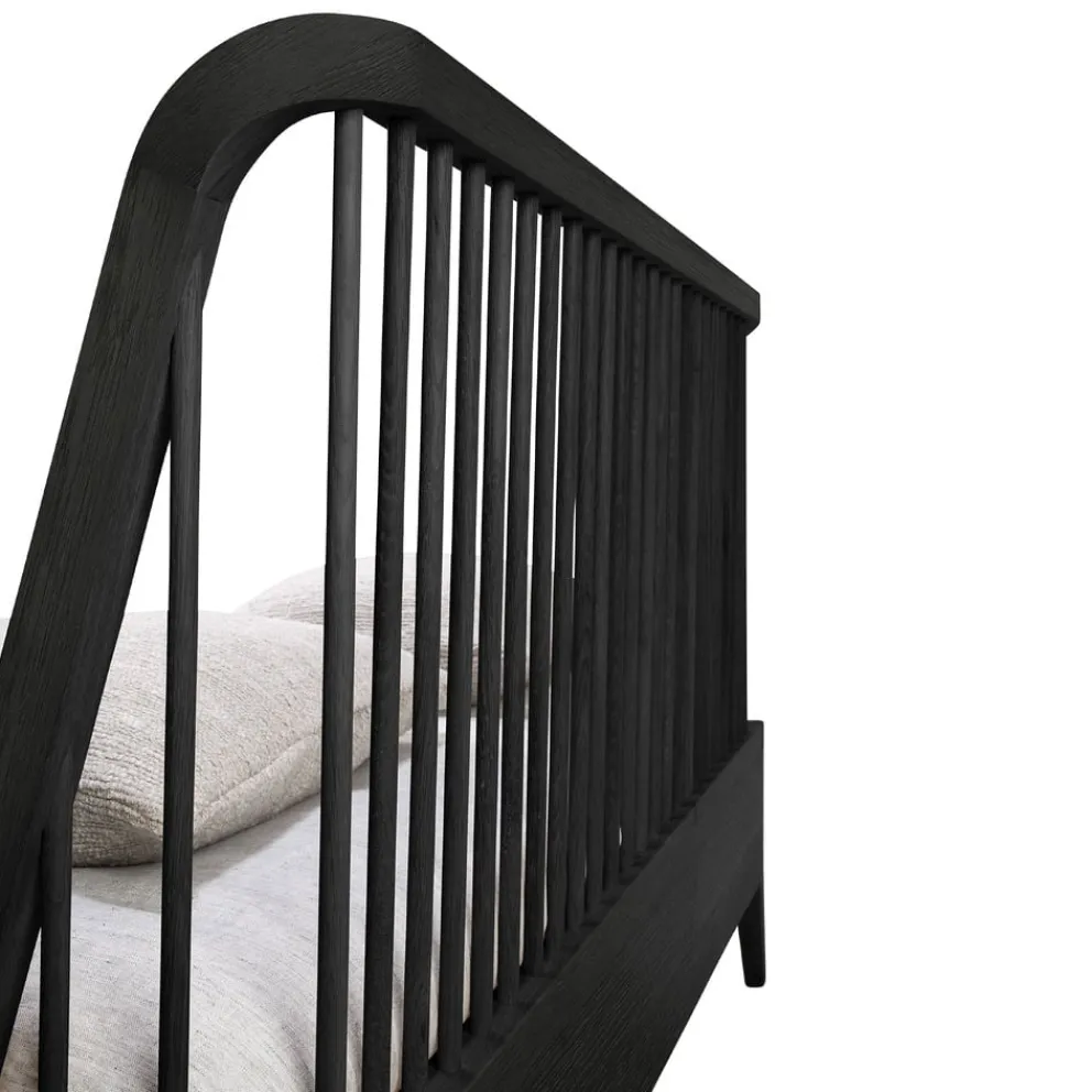 Ethnicraft Bett Spindle schwarz Discount