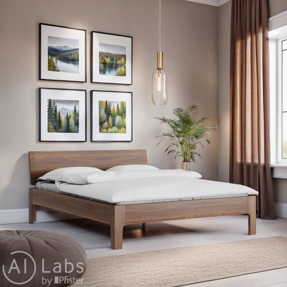 TRINATURA Bett Tawa nussbaumfarbig Online