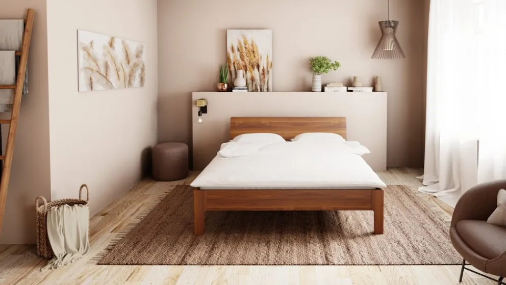TRINATURA Bett Tawa nussbaumfarbig Online