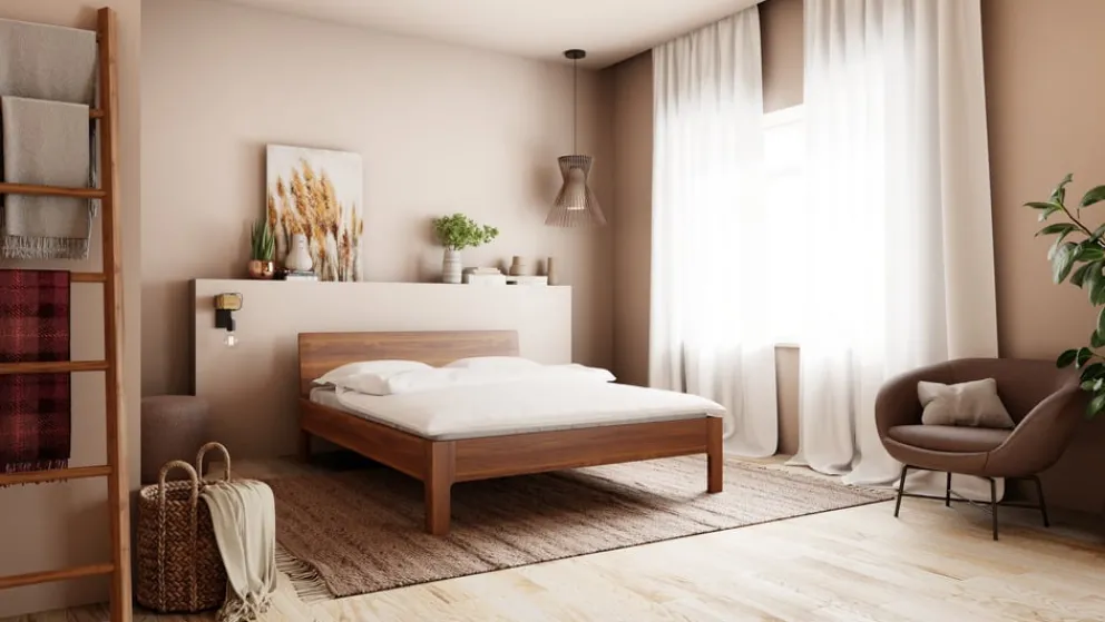TRINATURA Bett Tawa nussbaumfarbig Online