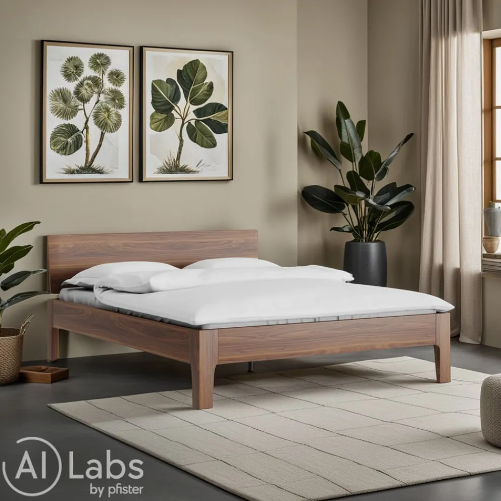 TRINATURA Bett Tawa nussbaumfarbig Online