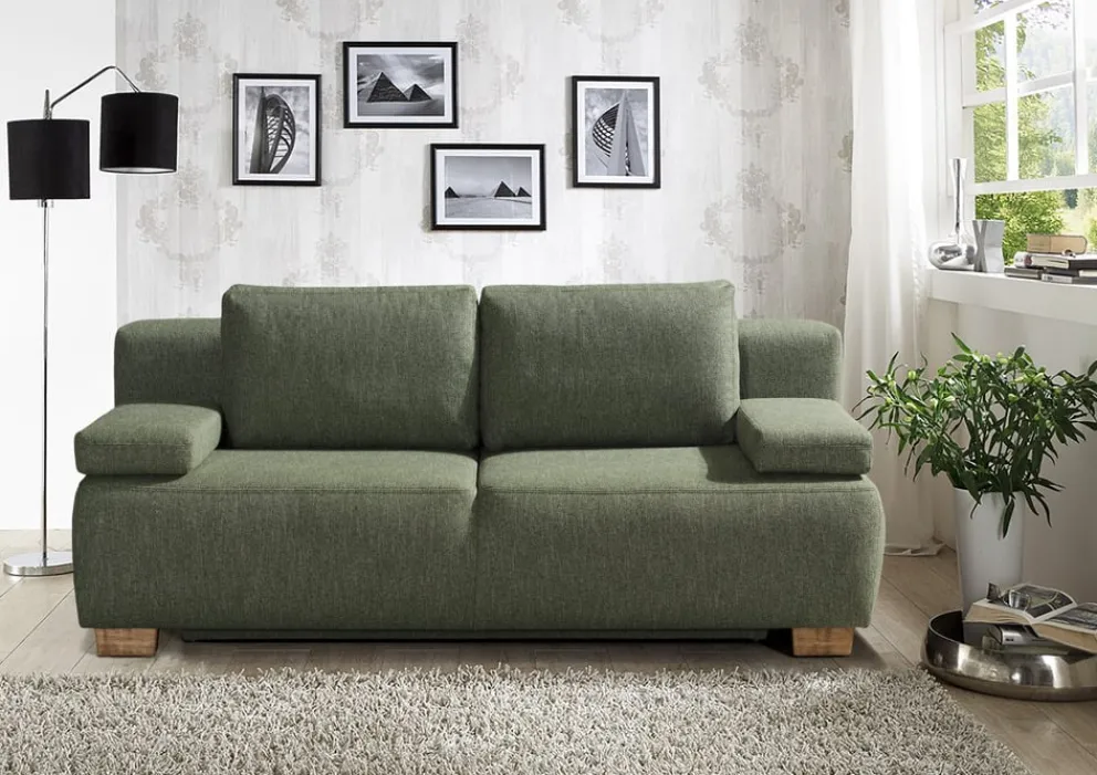 Novel Bettsofa Malika resedagrün New