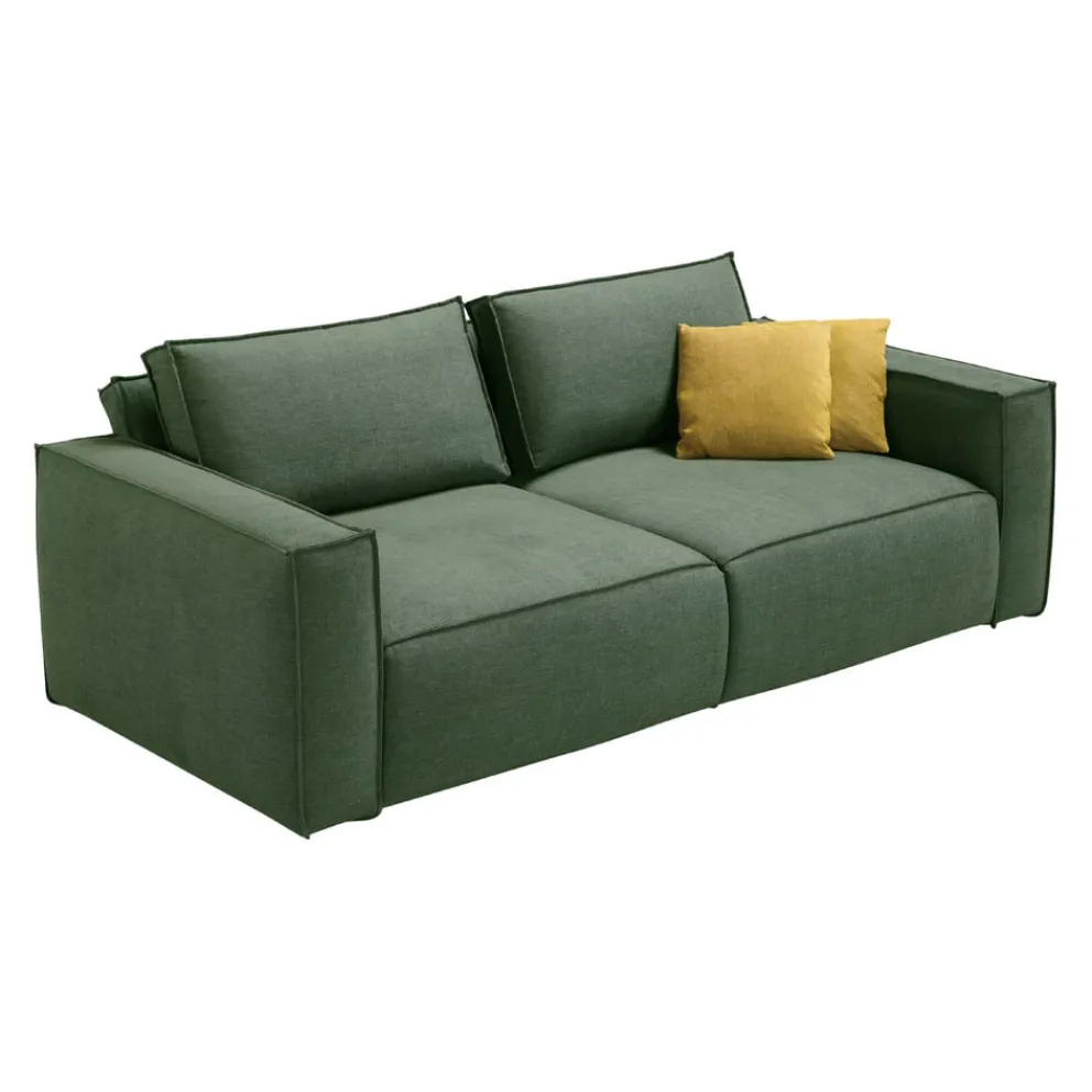 Dienne Bettsofa More dunkelgrün, gelb New