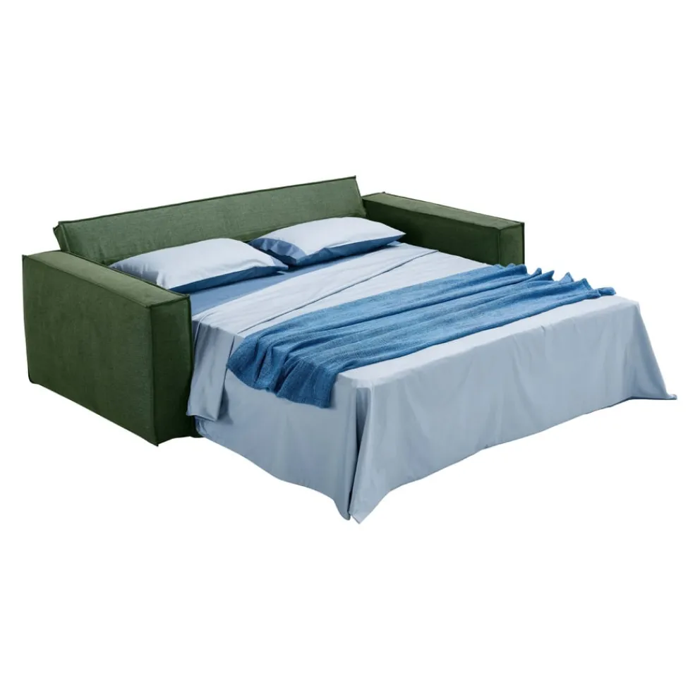 Dienne Bettsofa More dunkelgrün, gelb New