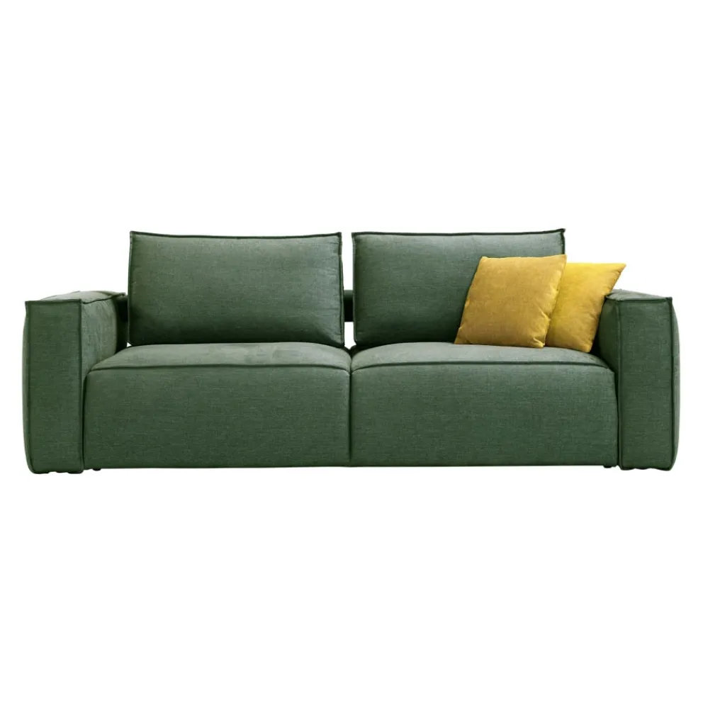 Dienne Bettsofa More dunkelgrün, gelb New