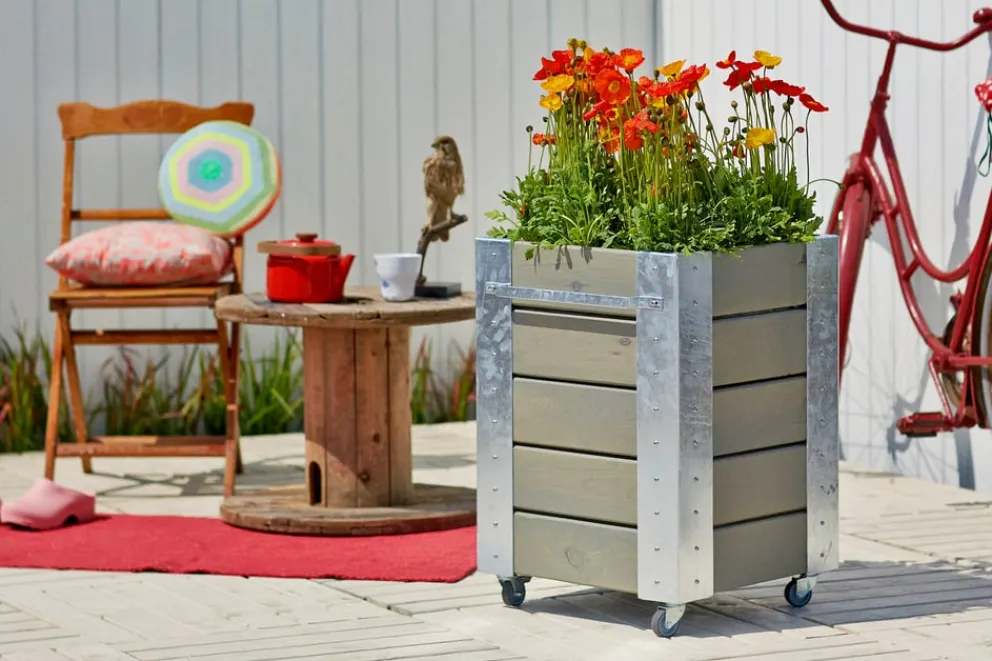 PLUS Blumenkasten Cubic braun, grau Best