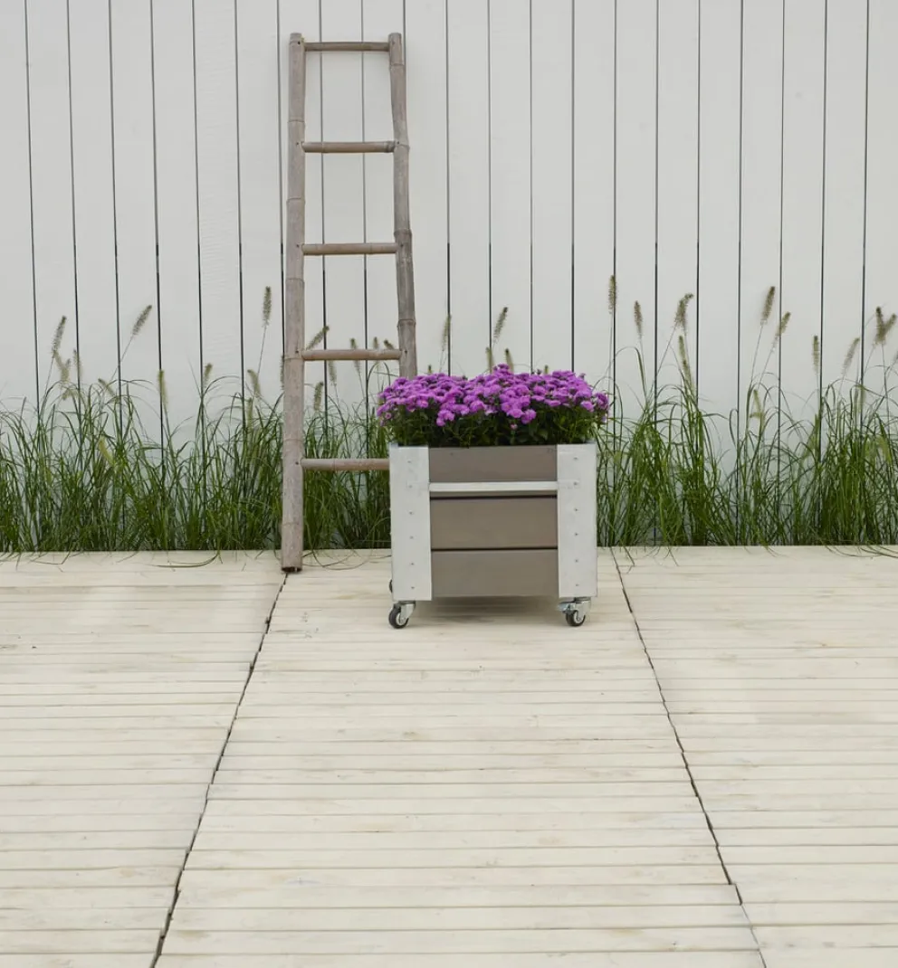 PLUS Blumenkasten Cubic braun, grau Hot