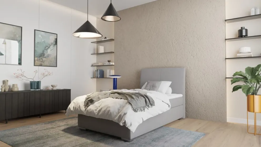 Novel Boxspringbett Lenno 11 grau Clearance