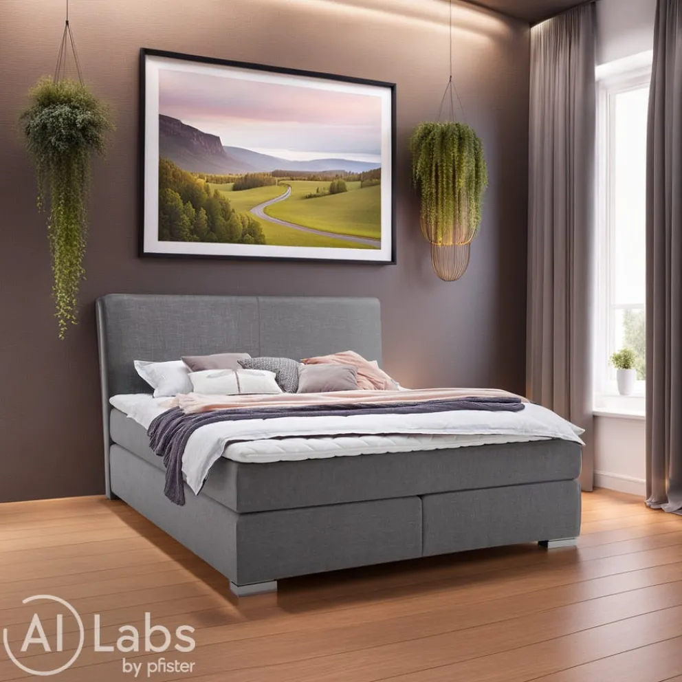 Novel Boxspringbett Lenno 11 grau New