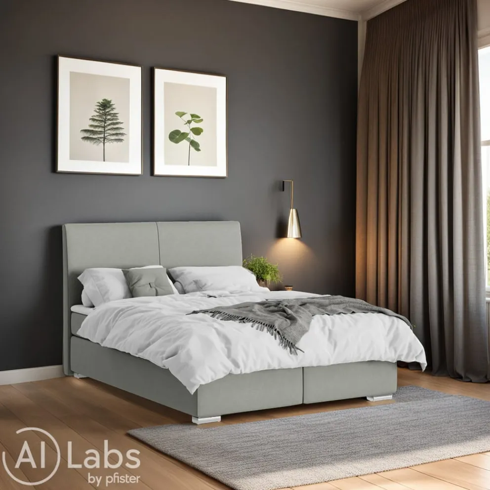 Novel Boxspringbett Lenno 34 grau-grün Hot