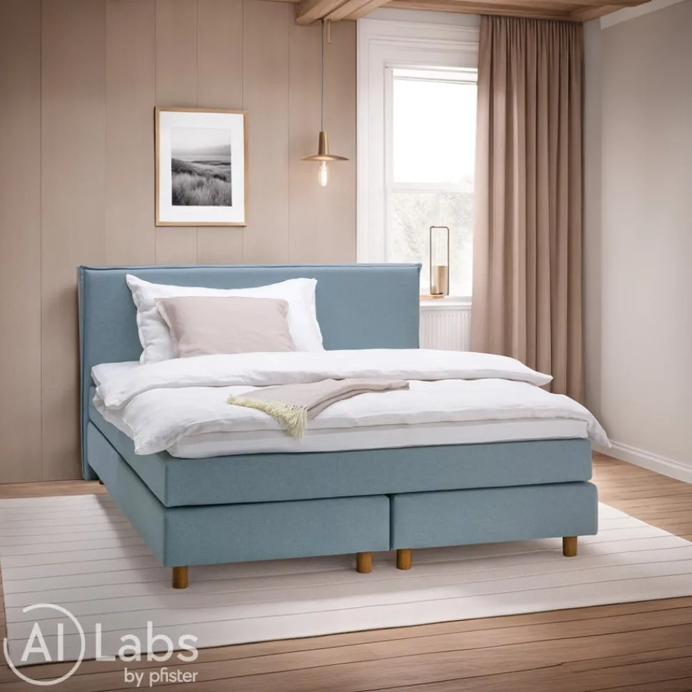 Johann Jakob Boxspringbett Odin PG 1, Spy Light Blue Grey 90 Hot