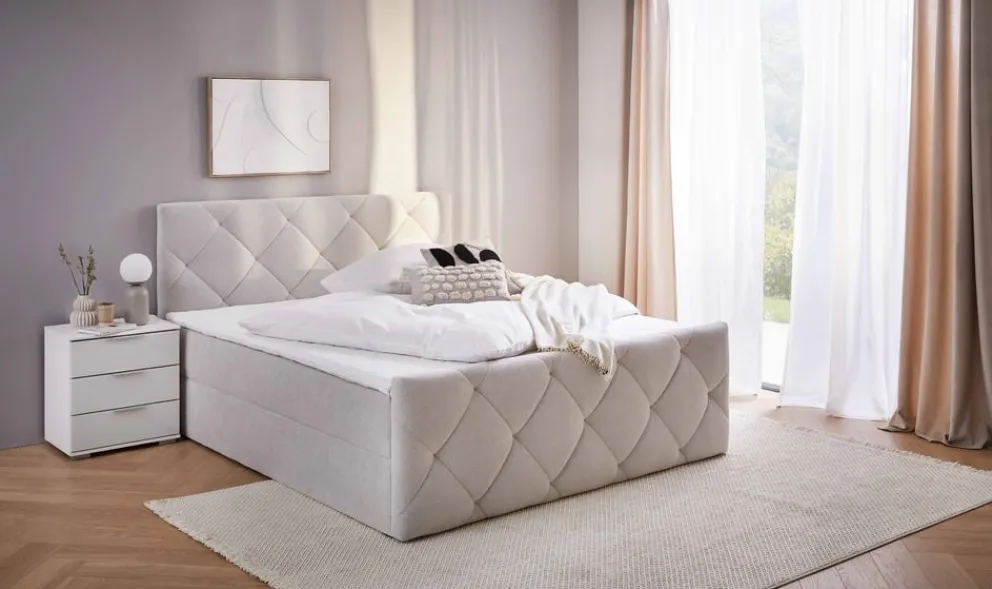 Livetastic Boxspringbett Pedro crème Clearance