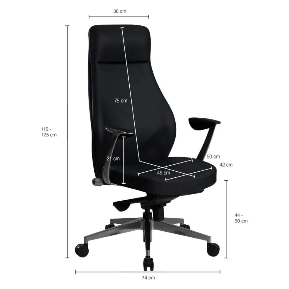 MID.YOU Bürostuhl Kunstleder schwarz Best