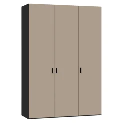 BYYU Drehtürenschrank Atlantis Nougat, Schwarz Clearance