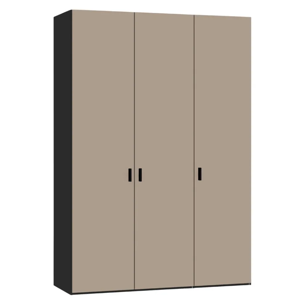 BYYU Drehtürenschrank Atlantis Nougat, Schwarz Clearance