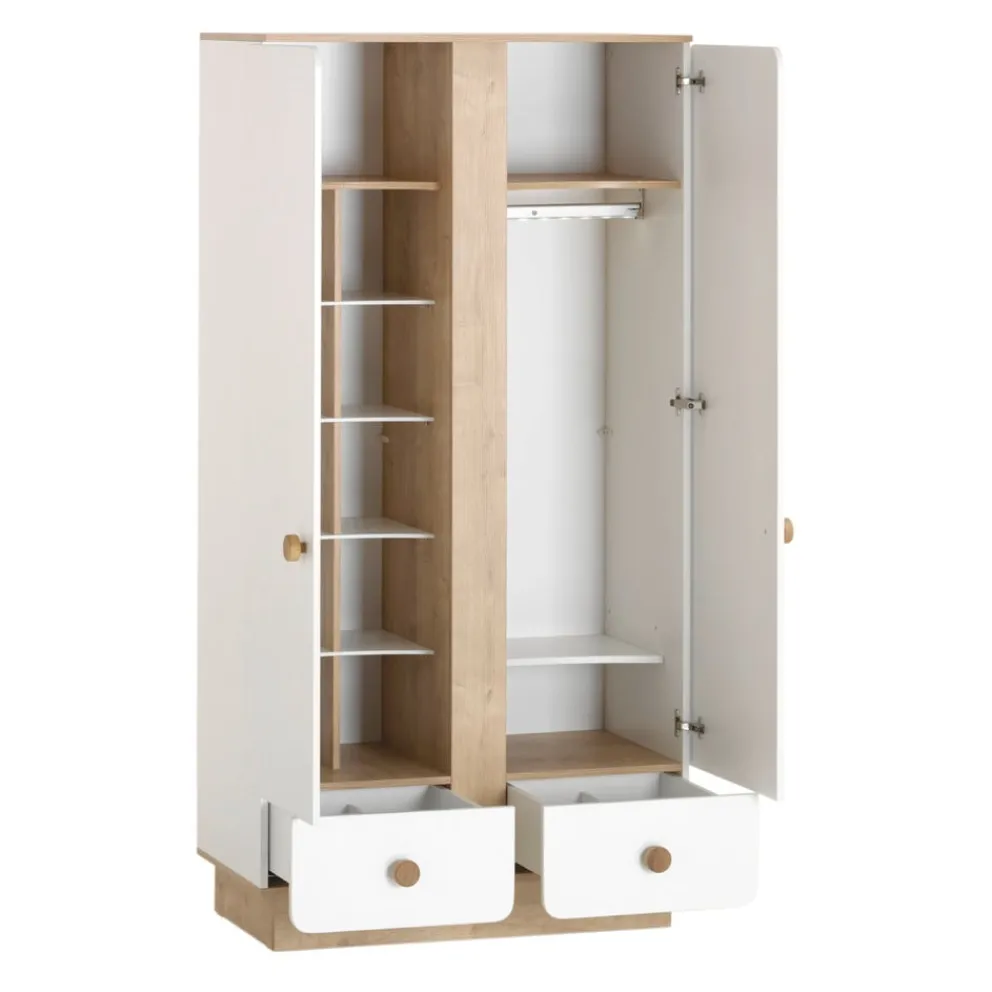 Cilek Drehtürenschrank Cara eiche, weiss New
