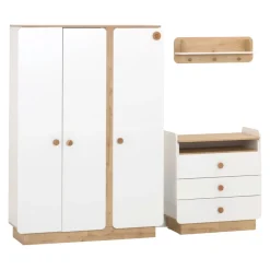 Cilek Drehtürenschrank Cara eiche, weiss