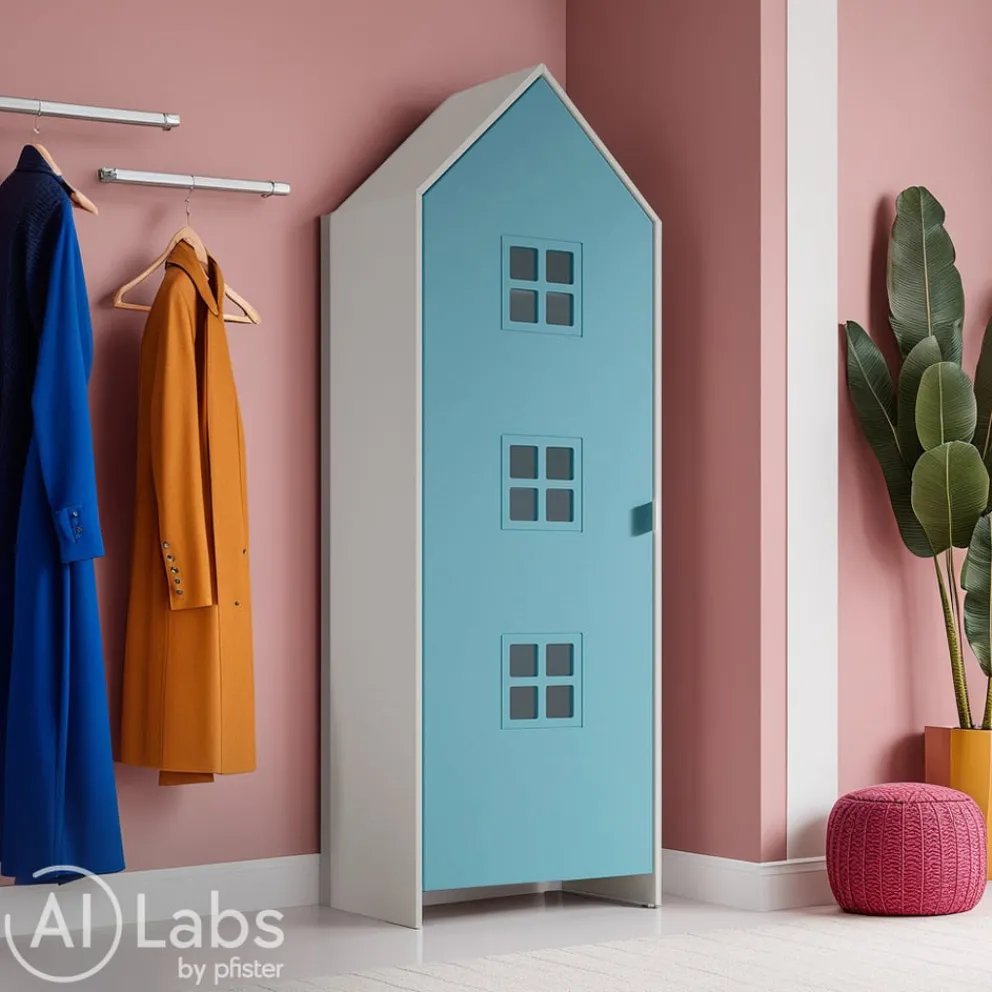 JAXX Drehtürenschrank Casami hellblau, weiss Discount