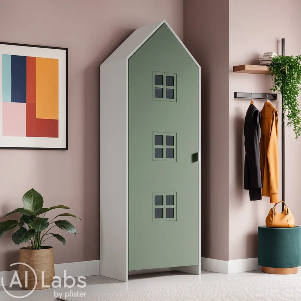 JAXX Drehtürenschrank Casami blassgrün, weiss Discount