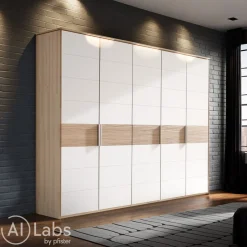 VALDERA Drehtürenschrank Lana eschefarbig Discount