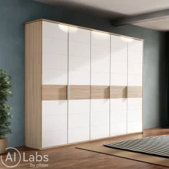 VALDERA Drehtürenschrank Lana eschefarbig Discount