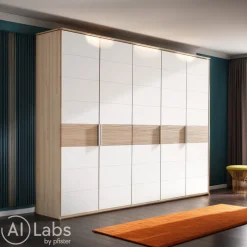 VALDERA Drehtürenschrank Lana eschefarbig Discount