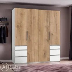 MID.YOU Drehtürenschrank Level36 eichefarbig, weiss Outlet