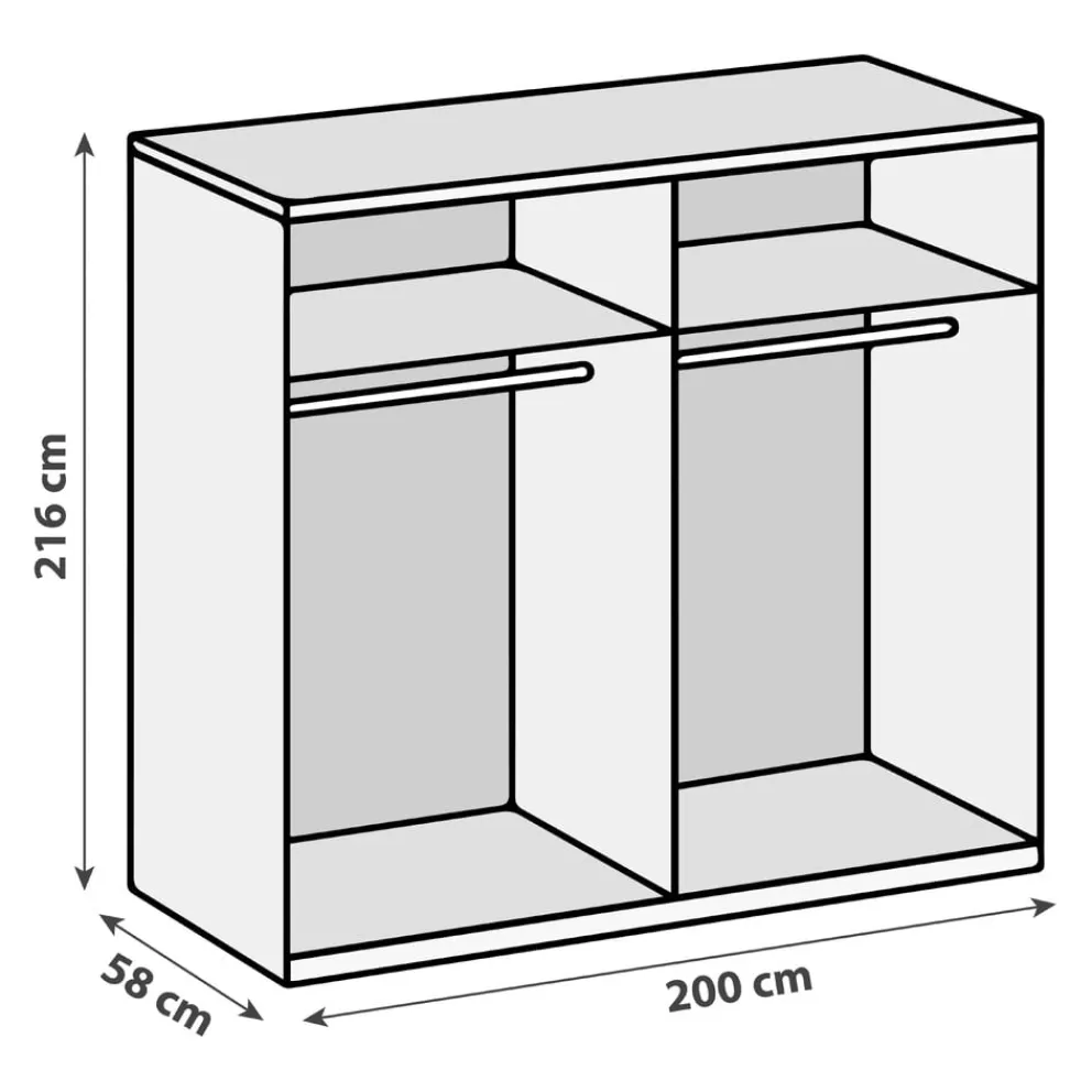 MID.YOU Drehtürenschrank Level36 eichefarbig, weiss