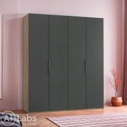 MID.YOU Drehtürenschrank Level36 eichefarbig, graphitschwarz Sale