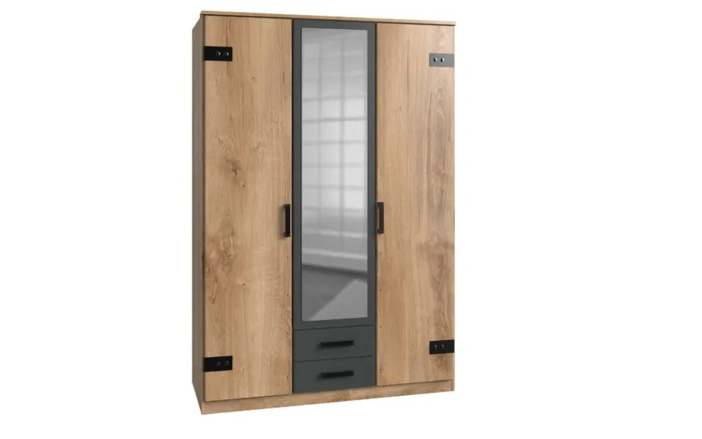 MID.YOU Drehtürenschrank Liverpool-201 anthrazit, eichefarbig