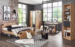 MID.YOU Drehtürenschrank Liverpool-201 anthrazit, eichefarbig
