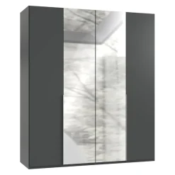 MID.YOU Drehtürenschrank NYC P32 Graphit, Spiegel Clearance