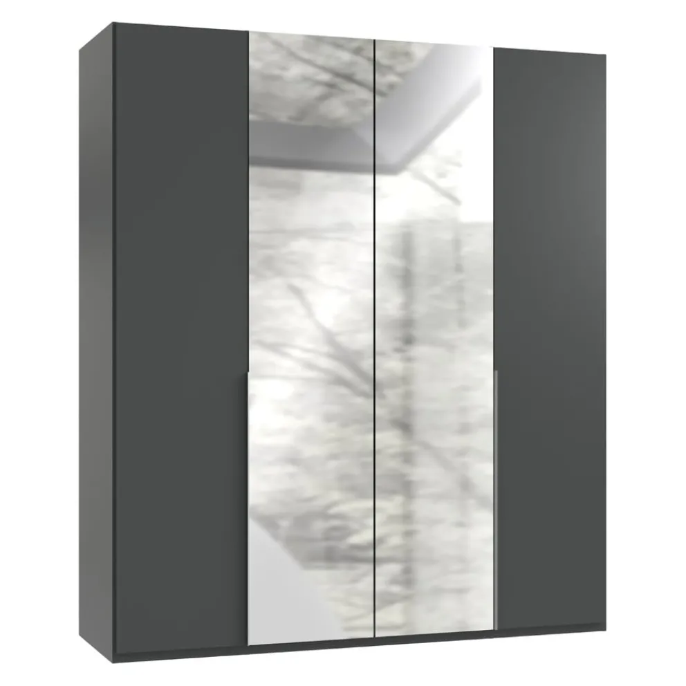 MID.YOU Drehtürenschrank NYC P32 Graphit, Spiegel Clearance