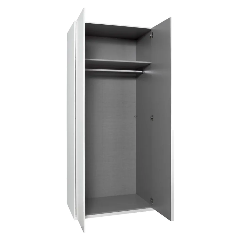 MID.YOU Drehtürenschrank NYC P08 Weissglas, P28 Plankeneiche Best