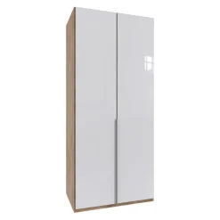 MID.YOU Drehtürenschrank NYC P08 Weissglas, P28 Plankeneiche Best