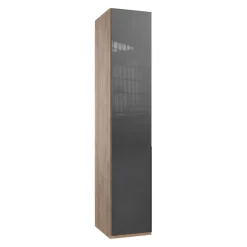 MID.YOU Drehtürenschrank NYC P09 Grauglas, P28 Plankeneiche Discount