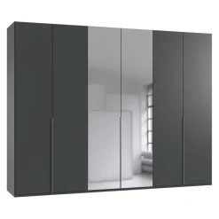 MID.YOU Drehtürenschrank NYC P32 Graphit, Spiegel New