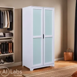 MID.YOU Drehtürenschrank Prati türkis, weiss Best