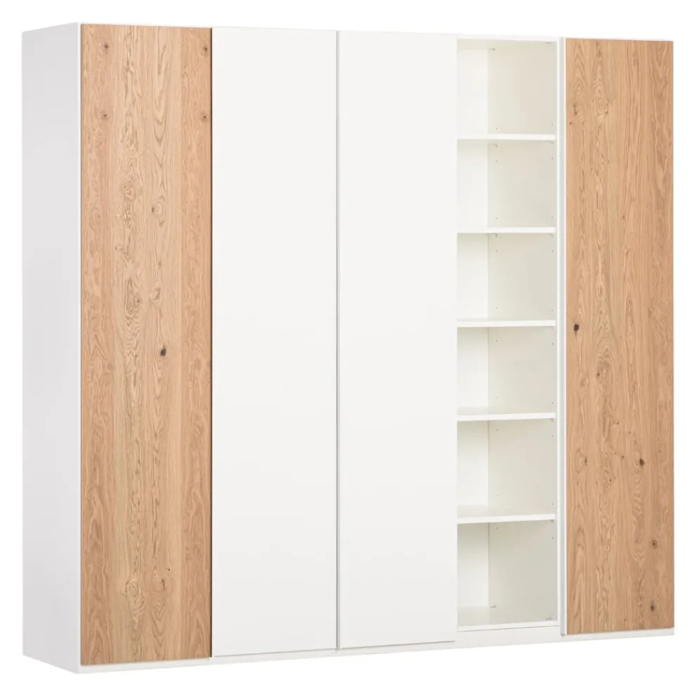 Dieter Knoll Drehtürenschrank Roomline eichefarbig, weiss Clearance