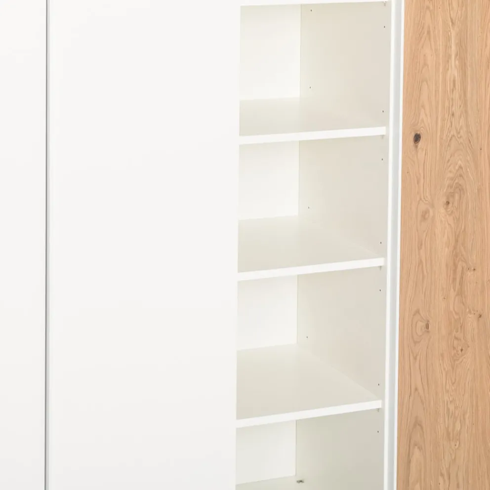 Dieter Knoll Drehtürenschrank Roomline eichefarbig, weiss Clearance