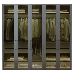 Novel Drehtürenschrank Split Graphit-Dekor