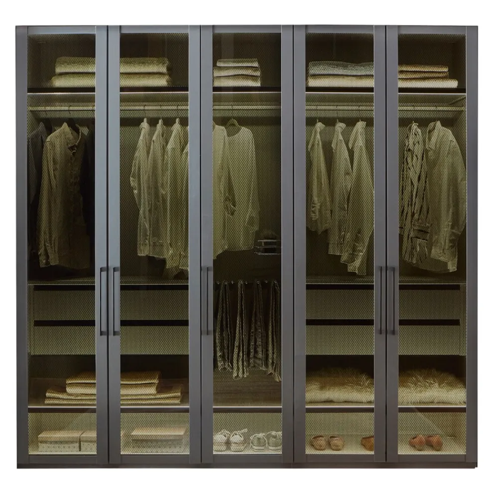 Novel Drehtürenschrank Split Graphit-Dekor