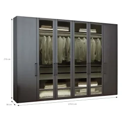 Novel Drehtürenschrank Split Graphit-Dekor Best