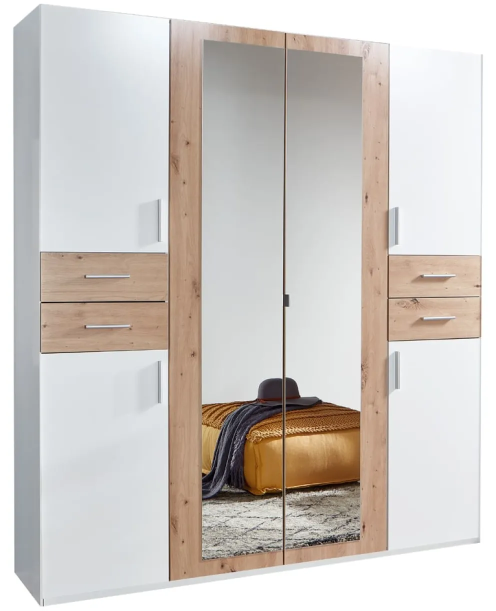 MID.YOU Drehtürenschrank Vegas-201 eichefarbig, weiss Hot
