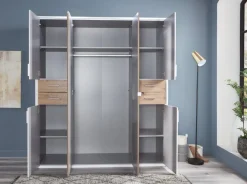 MID.YOU Drehtürenschrank Vegas-201 eichefarbig, weiss Hot