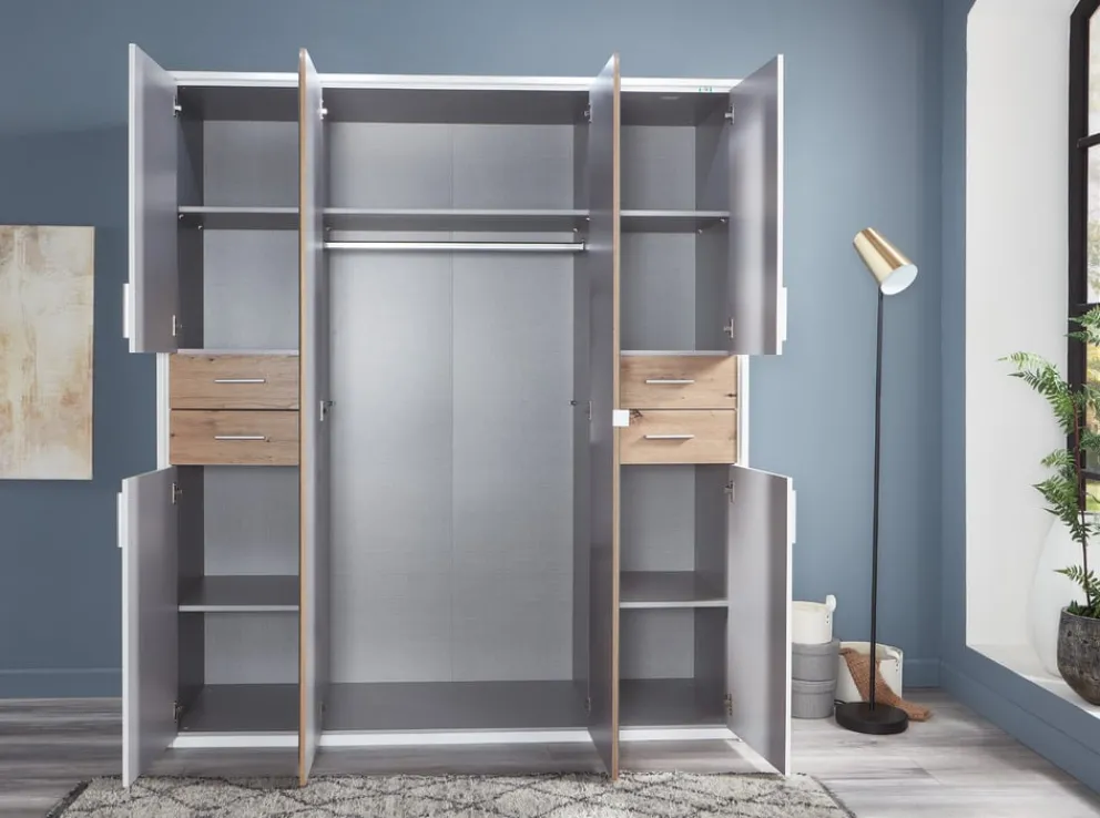 MID.YOU Drehtürenschrank Vegas-201 eichefarbig, weiss Hot